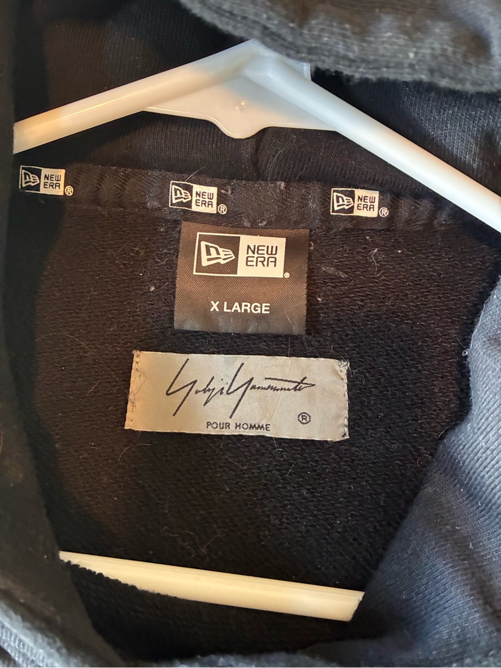 New Era Black Hoodie with White Script - Men - Picture 2 of 4